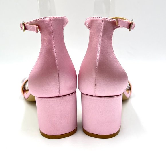 Jewel Badgley Mischka‎ Womens Reese Pink Satin Dress Sandals Heels Shoes 7M - Picture 7 of 13